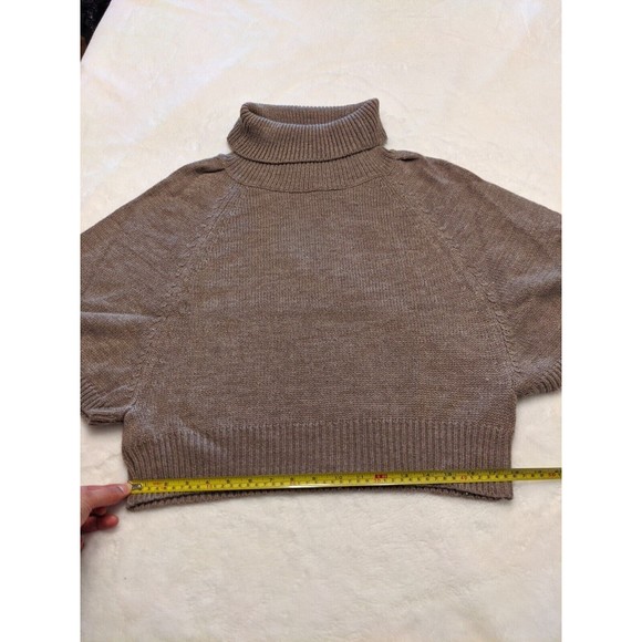 Debbie Morgan Womens Beige Batwing Cowl-Neck Short-Sleeve Sweater Size Small - Picture 6 of 8